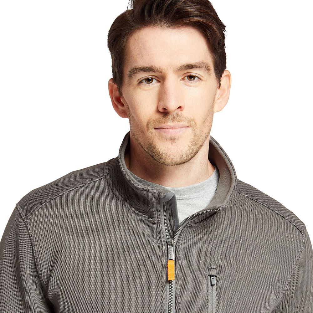 Moletom Masculino - Timberland Pro® Studwall Quarter-Zip Textured Fleece - USJNQ9750 - Cinzentas Esc